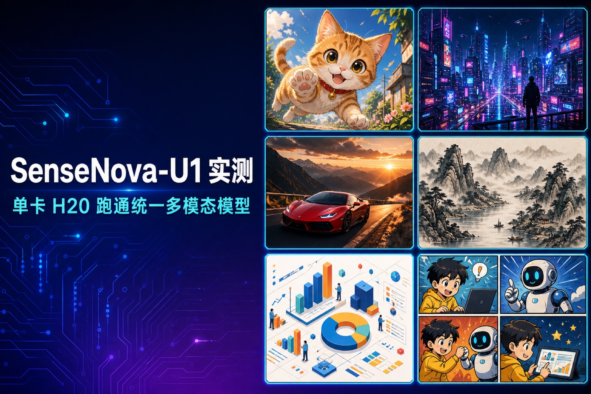 SenseNova-U1 实测封面 —— 单卡 H20 跑通统一多模态模型